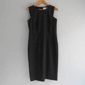 Hugo Boss Women's Sleeveless Sheath Dress Black Pinstripe Size 10